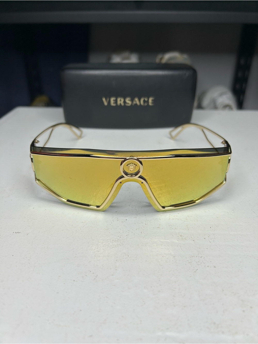 Versace VE2226 10027P Gold Mirrored Sunglasses